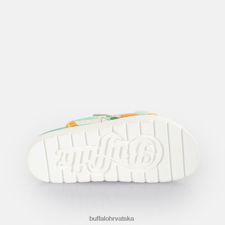 zelena/narančasta Buffalo eve sol platform slide vegan |slajdova TDD6T291